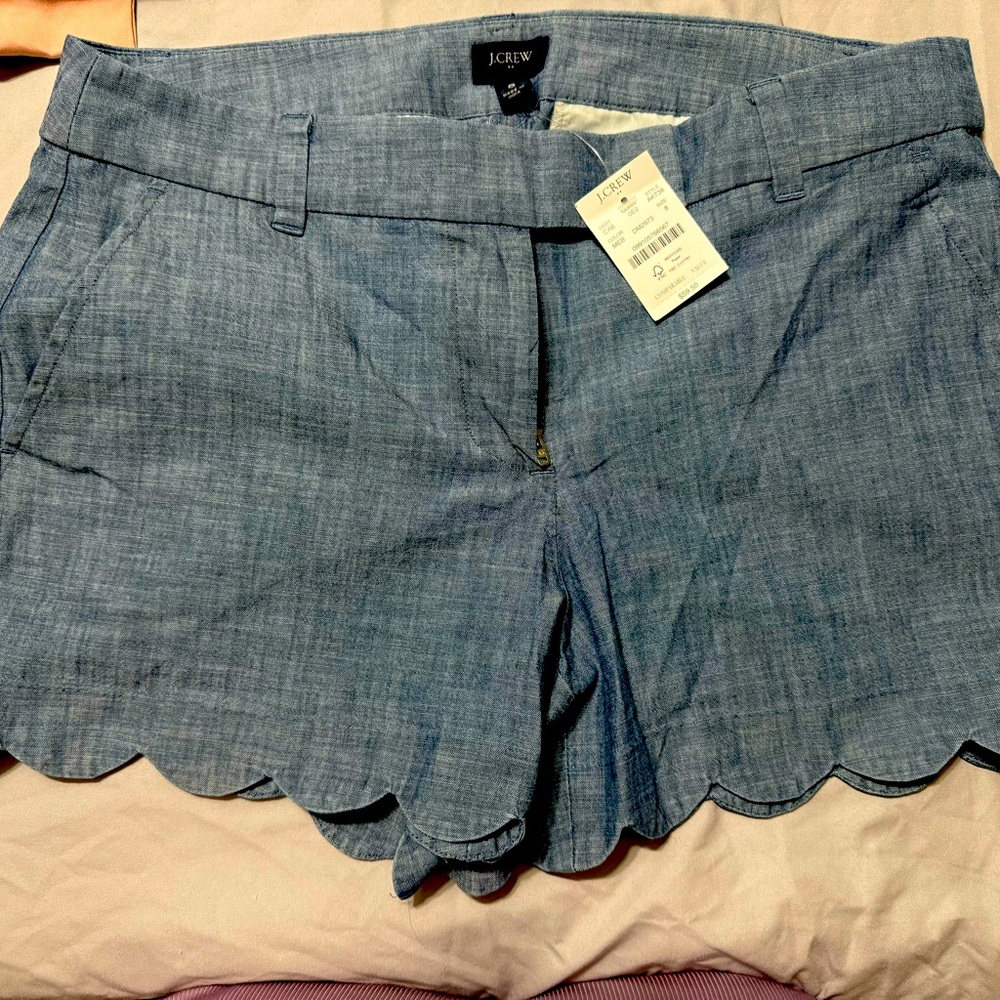 JCrew scalloped hem chambray short